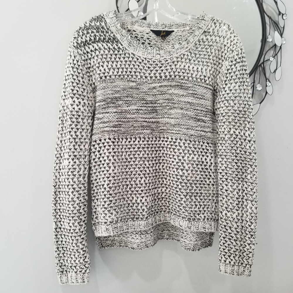 JACK by BB DAKOTA Open Weave Pullover Gold fleck Grey Spring Sweater- C